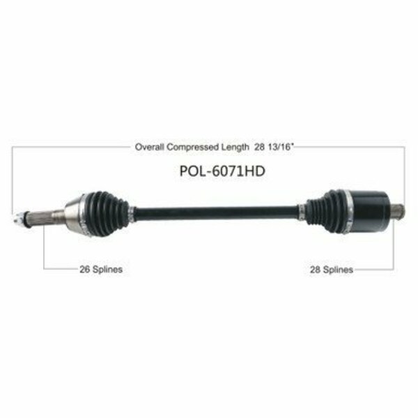 Wide Open Heavy Duty CV Axle for POL HD REAR L/R RANGER DIESEL HST 14-17 POL-6071HD